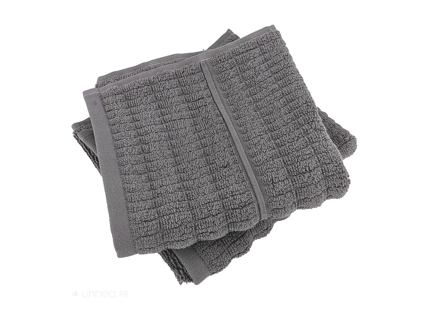 Lot de 2 serviettes invité en fils retors 33x50 cm pur coton collection SWELL gris