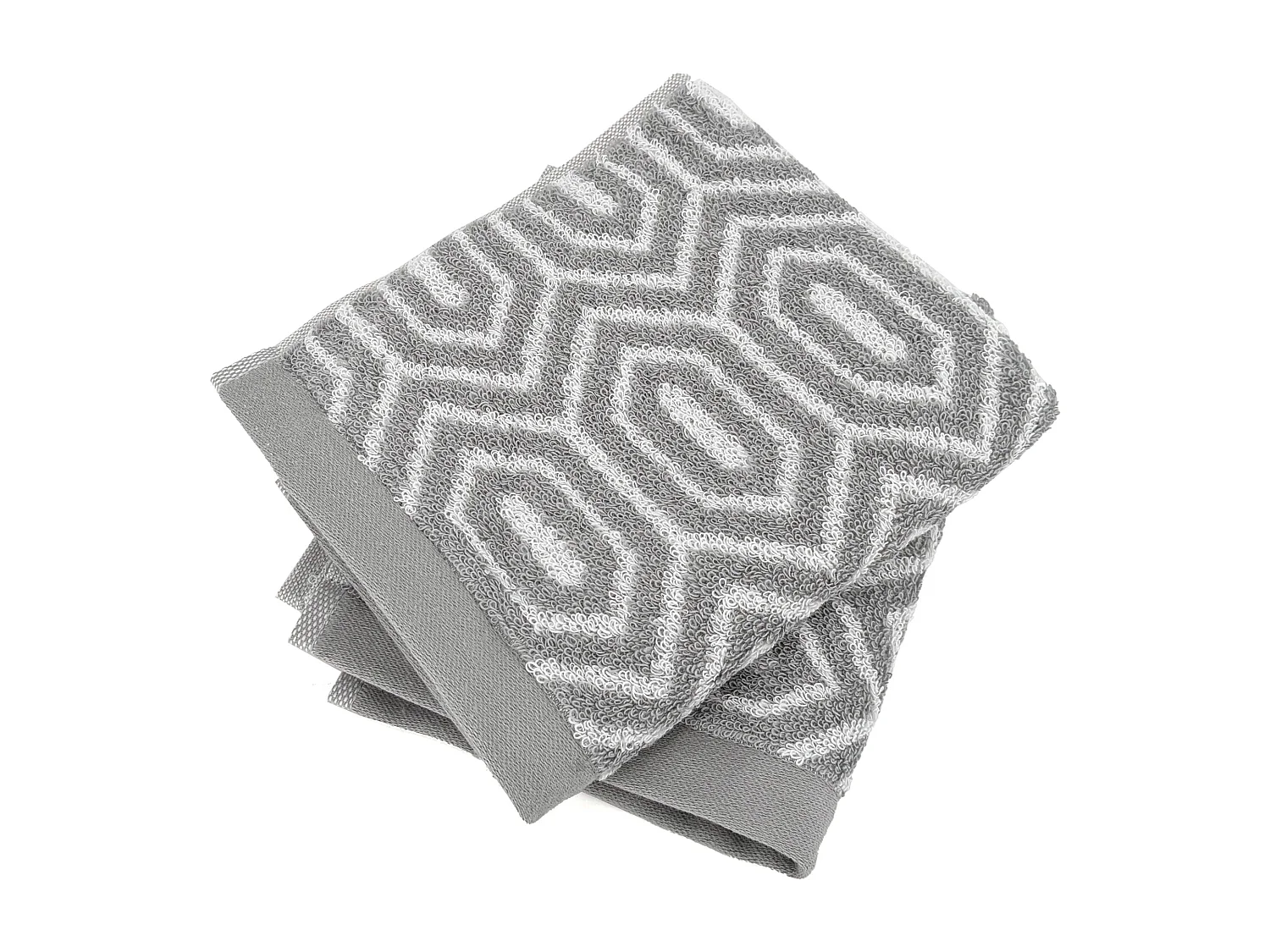 Lot de 2 serviettes invité 33x50 cm SYMETRIE coton Gris Alvéoles