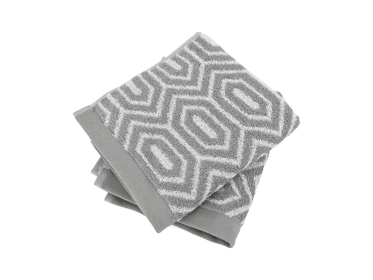 Lot de 2 serviettes invité 33x50 cm SYMETRIE coton Gris Alvéoles