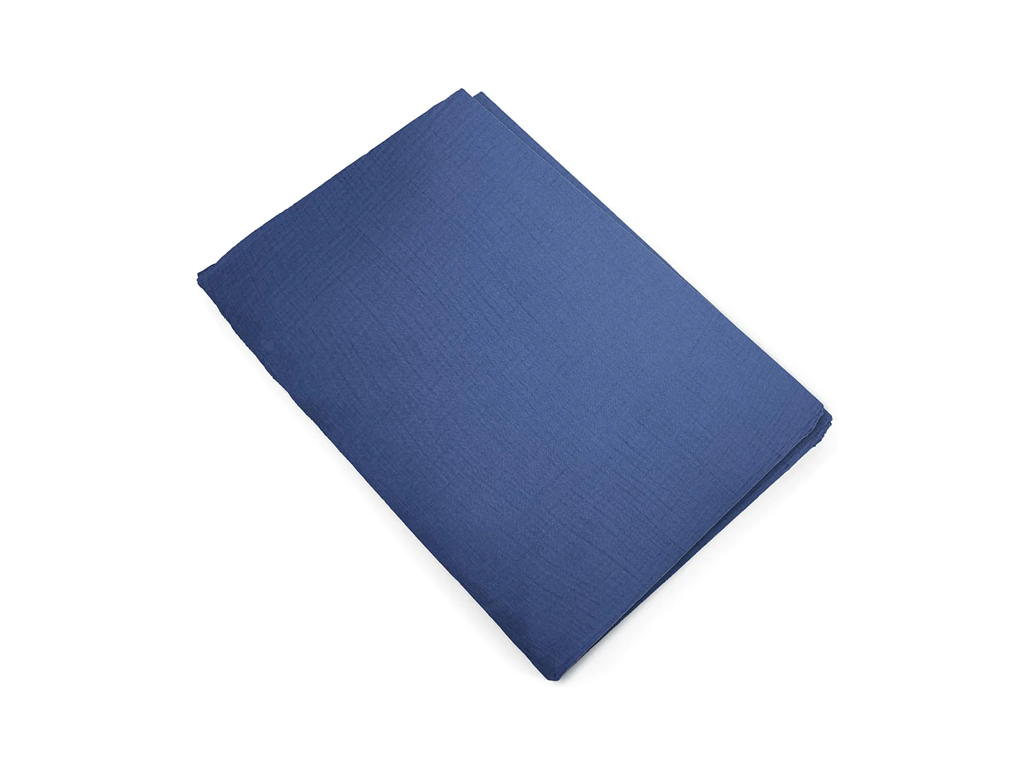 Housse de couette 240x220 cm mousseline de coton MILOS bleu indigo