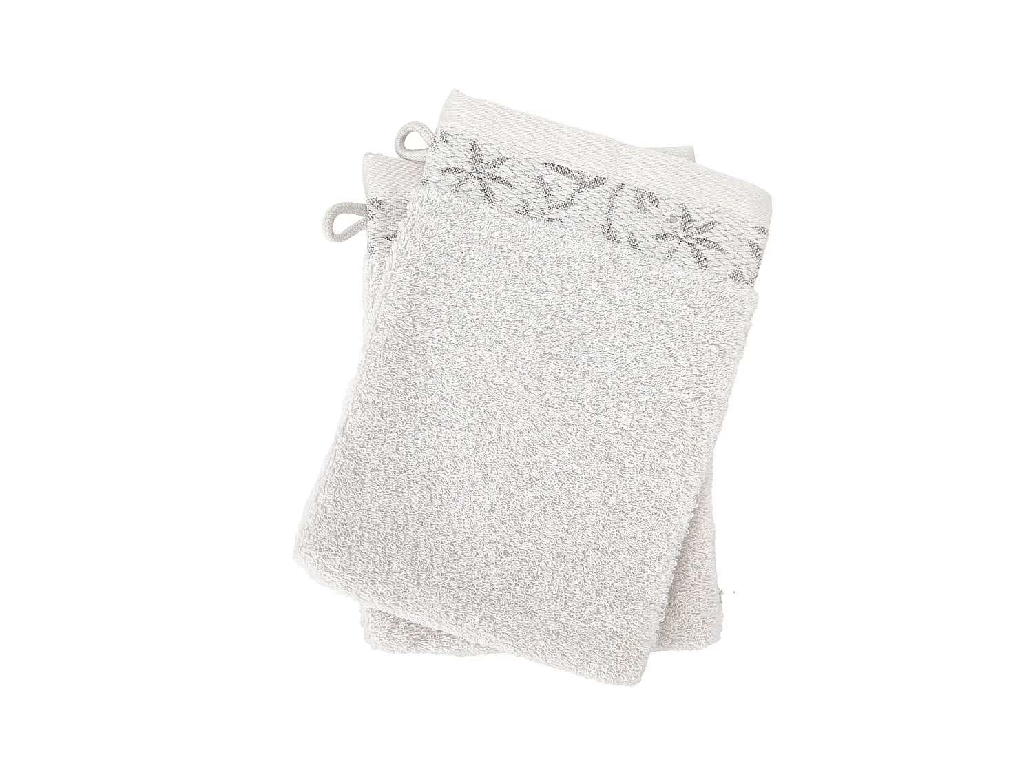 Lot de 2 gants de toilette 16x21 cm DRY VINE coton beige
