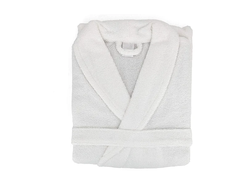 Peignoir col châle adulte ALPHA coton taille L blanc