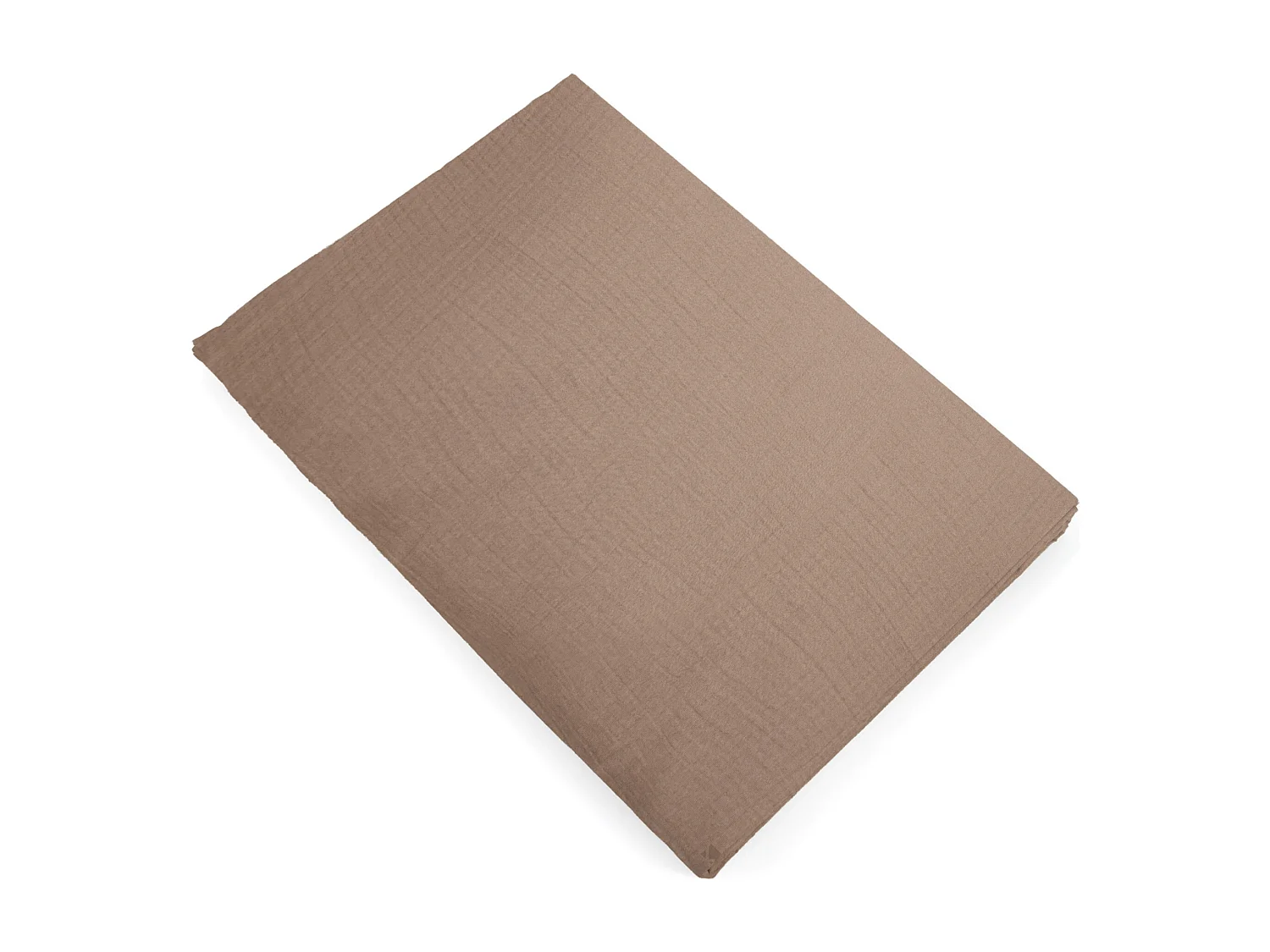 Drap plat 270x300 cm mousseline de coton MILOS marron camel