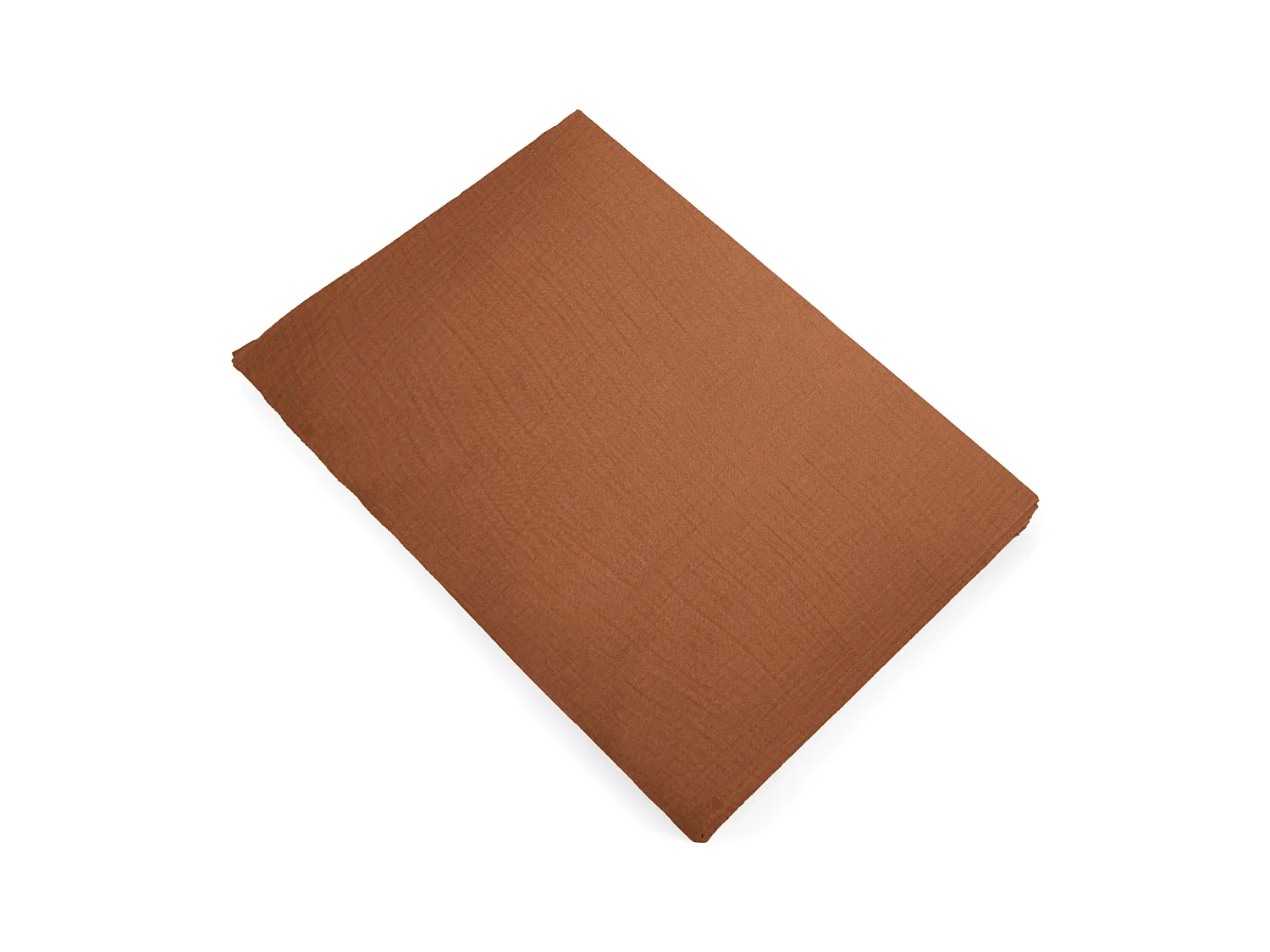 Drap plat 270x300 cm mousseline de coton MILOS marron terre cuite