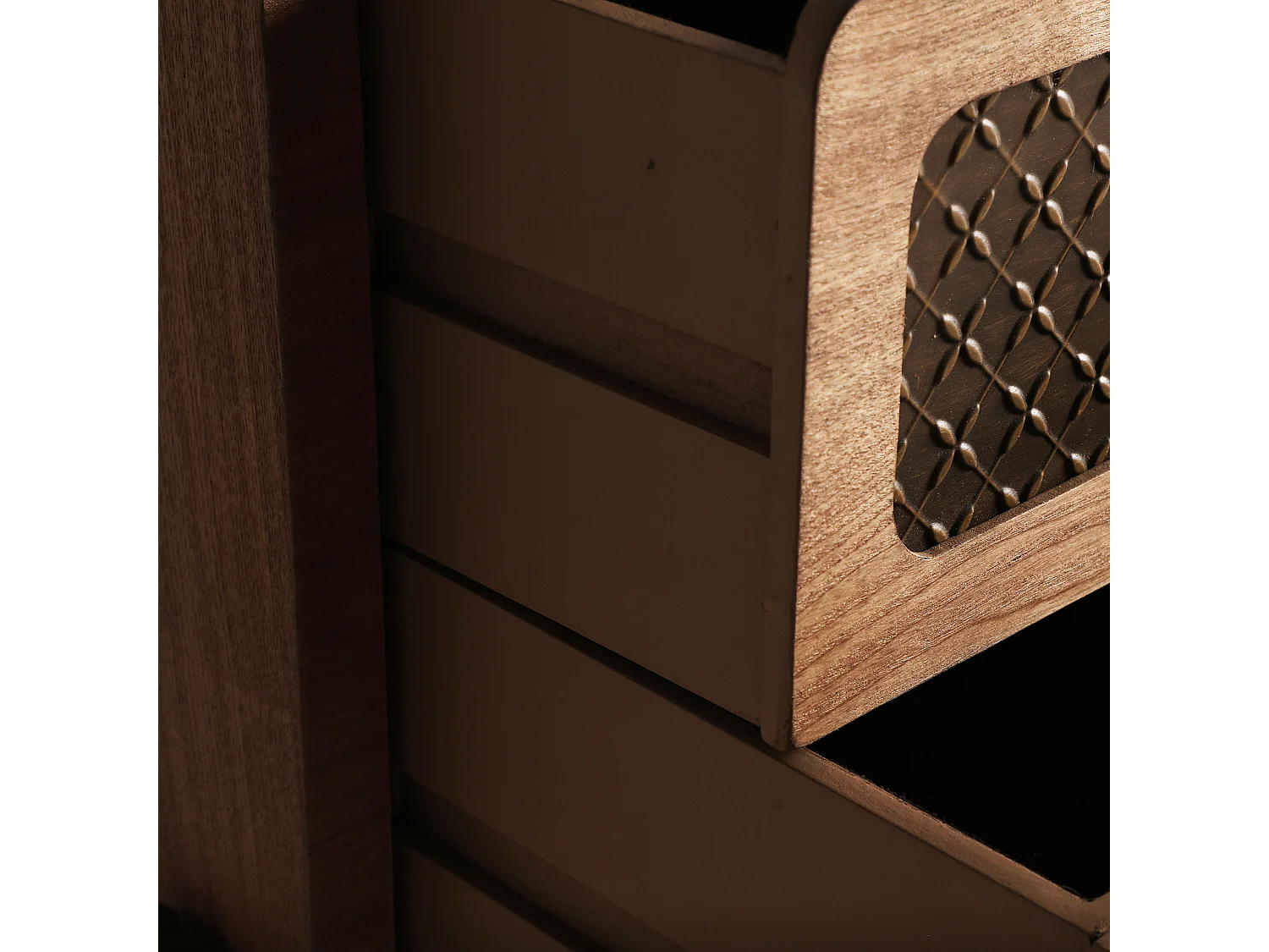 Table chevêt en bois de pin marron 48x40x57 cm