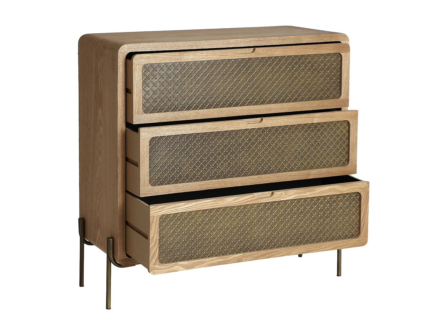 Commode en bois de pin marron 92x42x92 cm