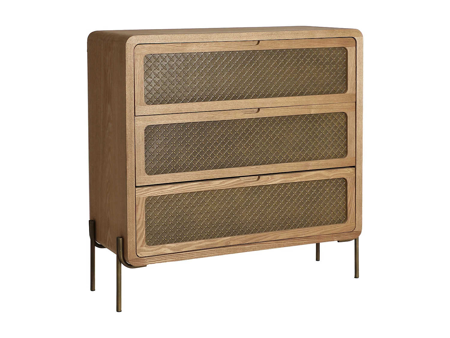 Commode en bois de pin marron 92x42x92 cm