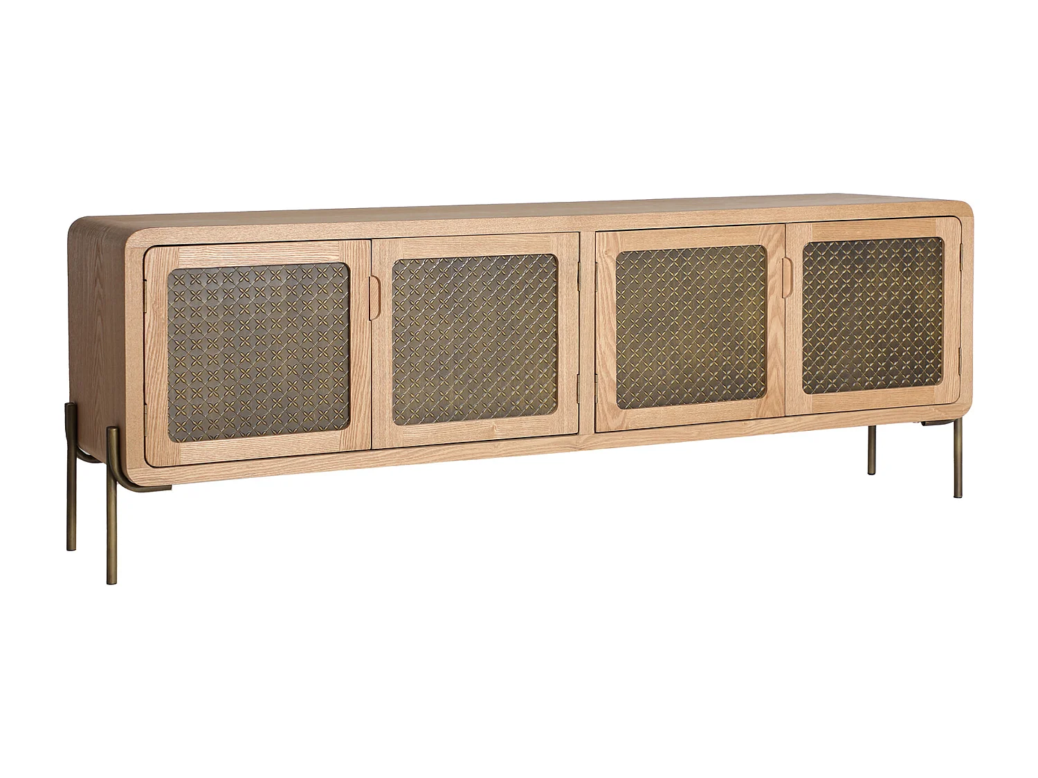 Meuble tv en bois de pin marron 161x40x56 cm