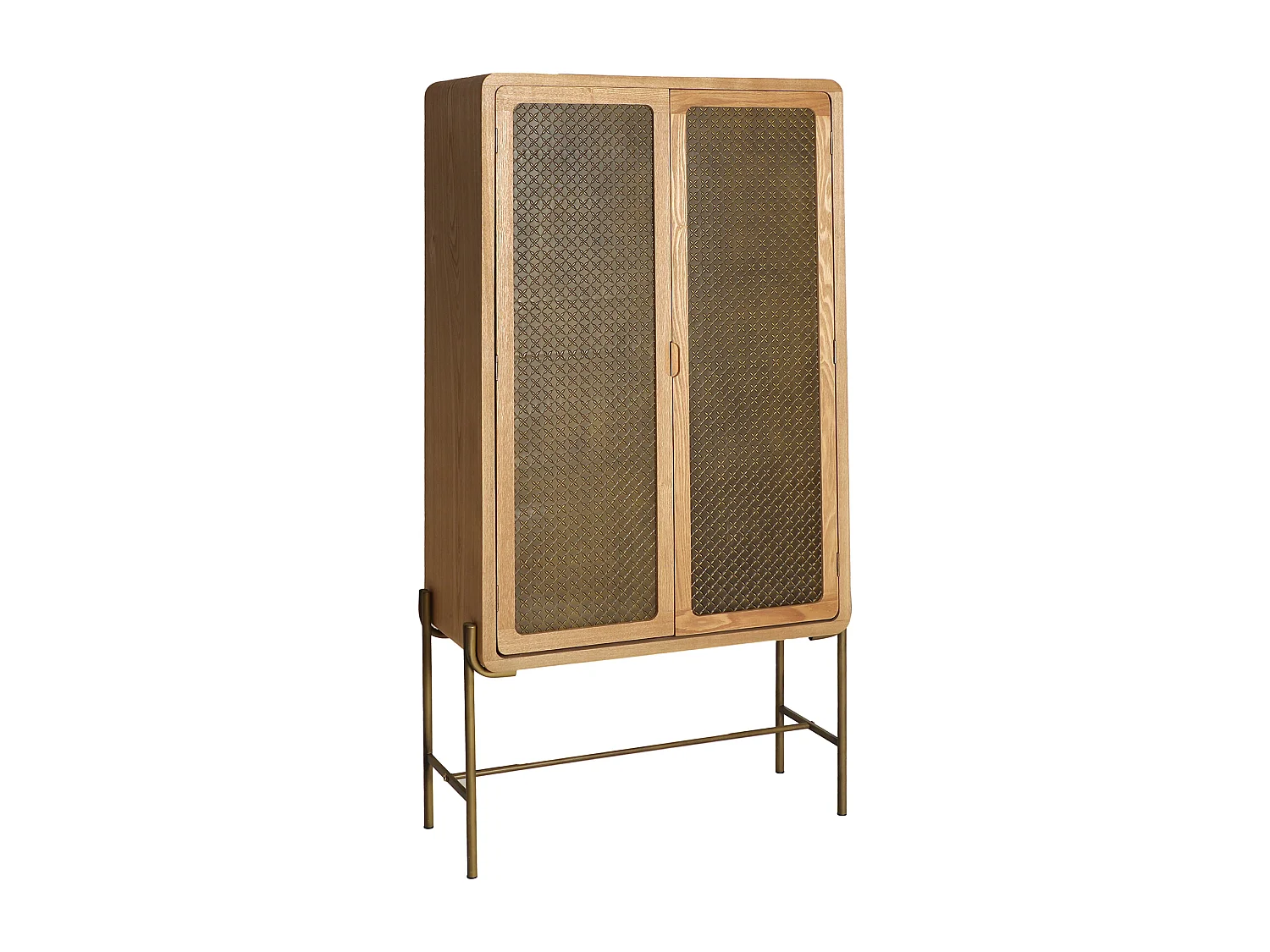 Armario de madera de pino en color marrón de 85x40x161cm