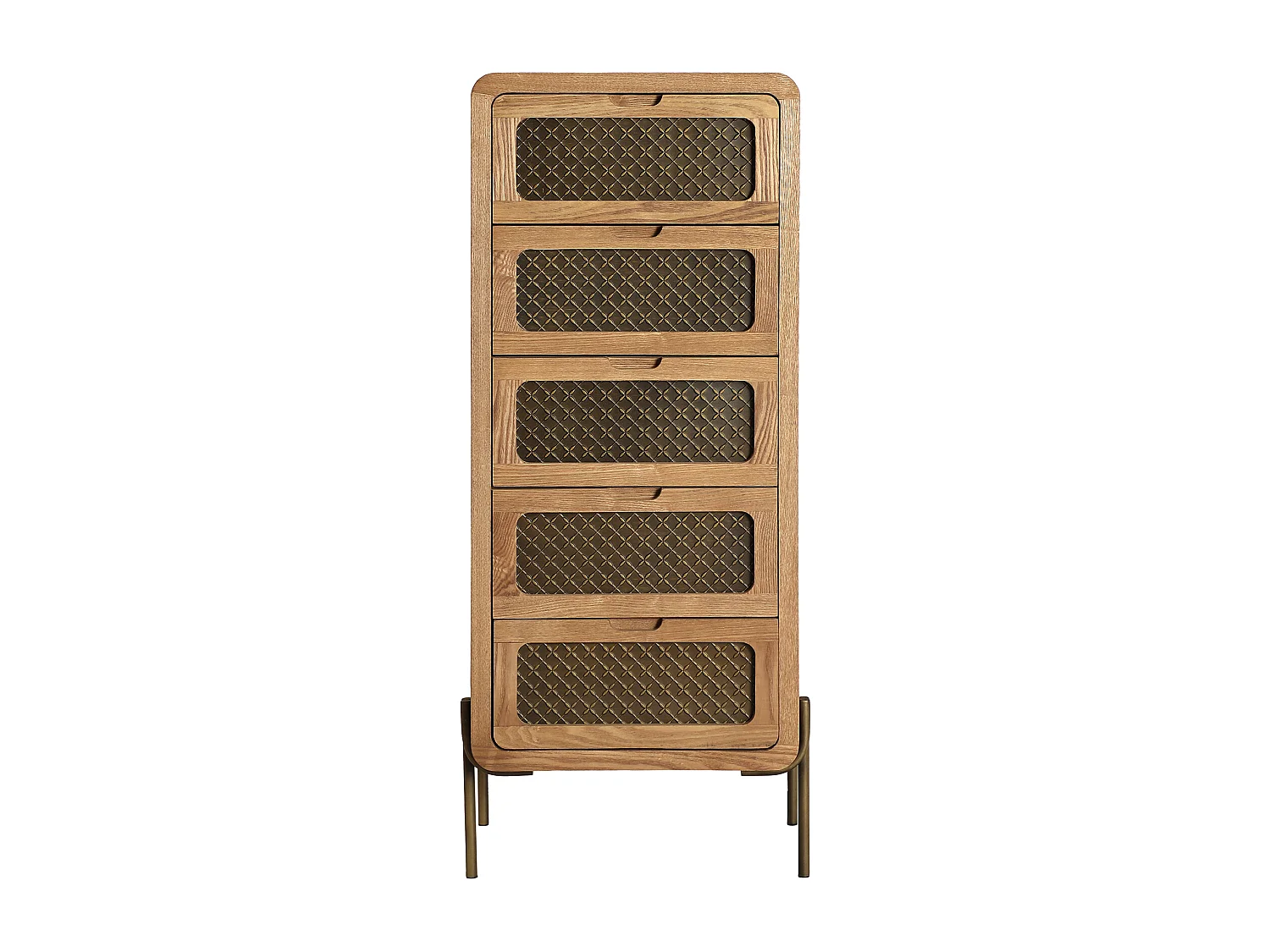 Chiffonier en bois de pin marron 48x40x111 cm