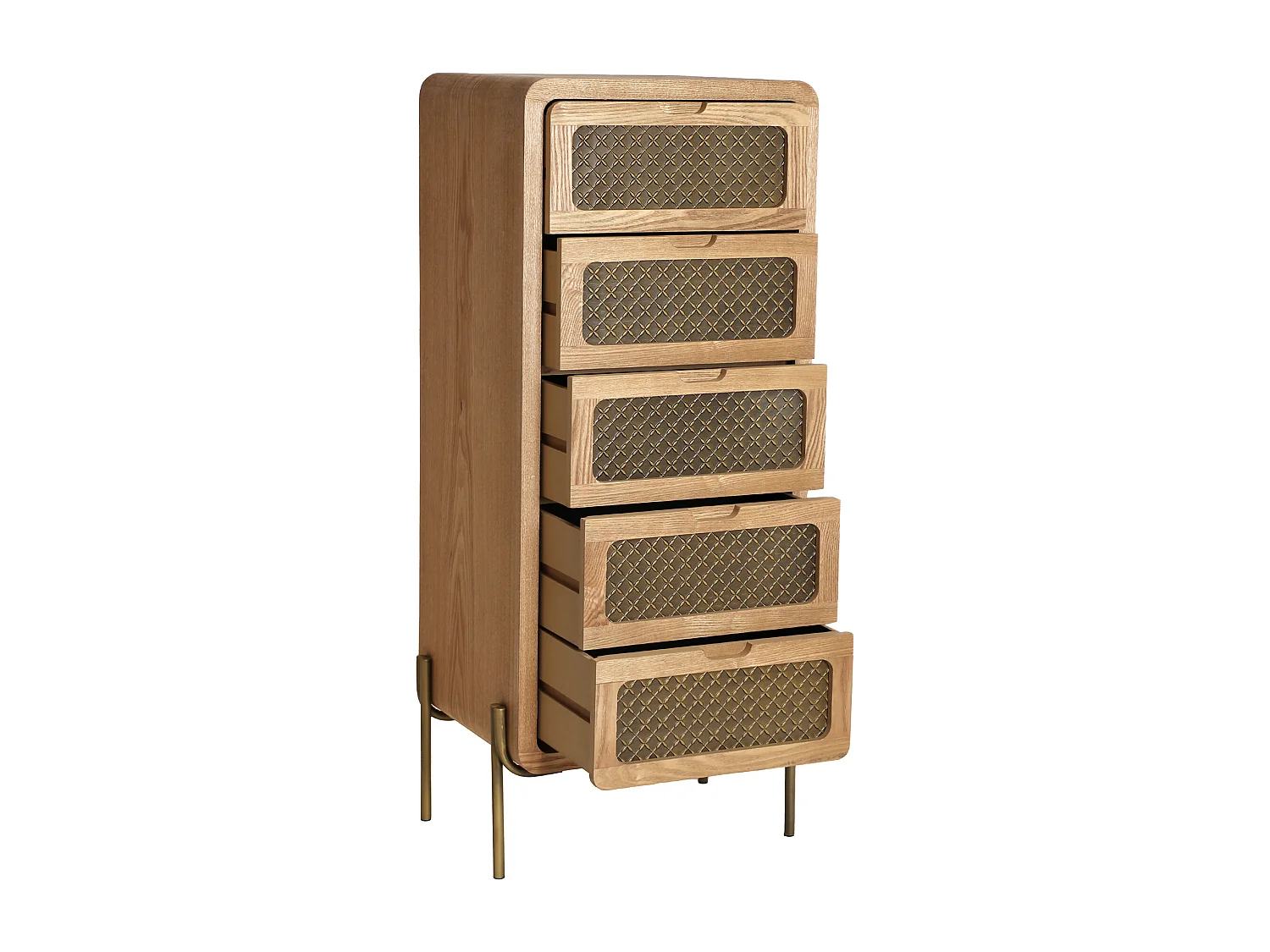 Chiffonier en bois de pin marron 48x40x111 cm