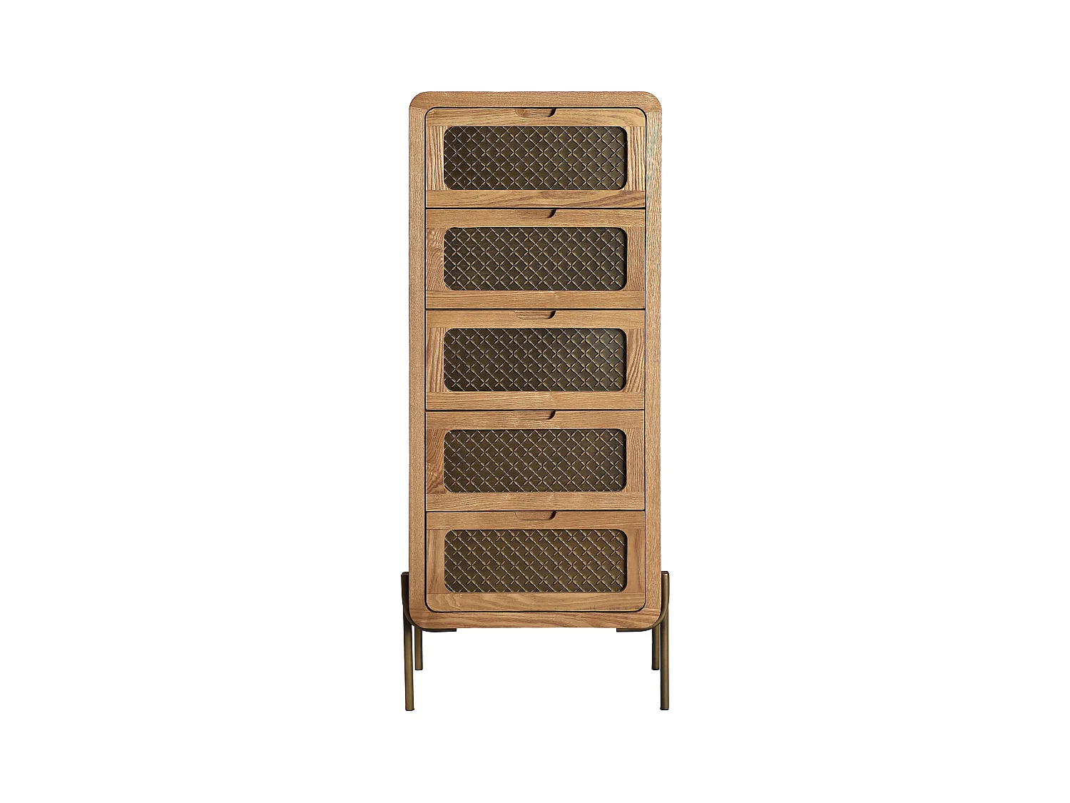 Chiffonier en bois de pin marron 48x40x111 cm