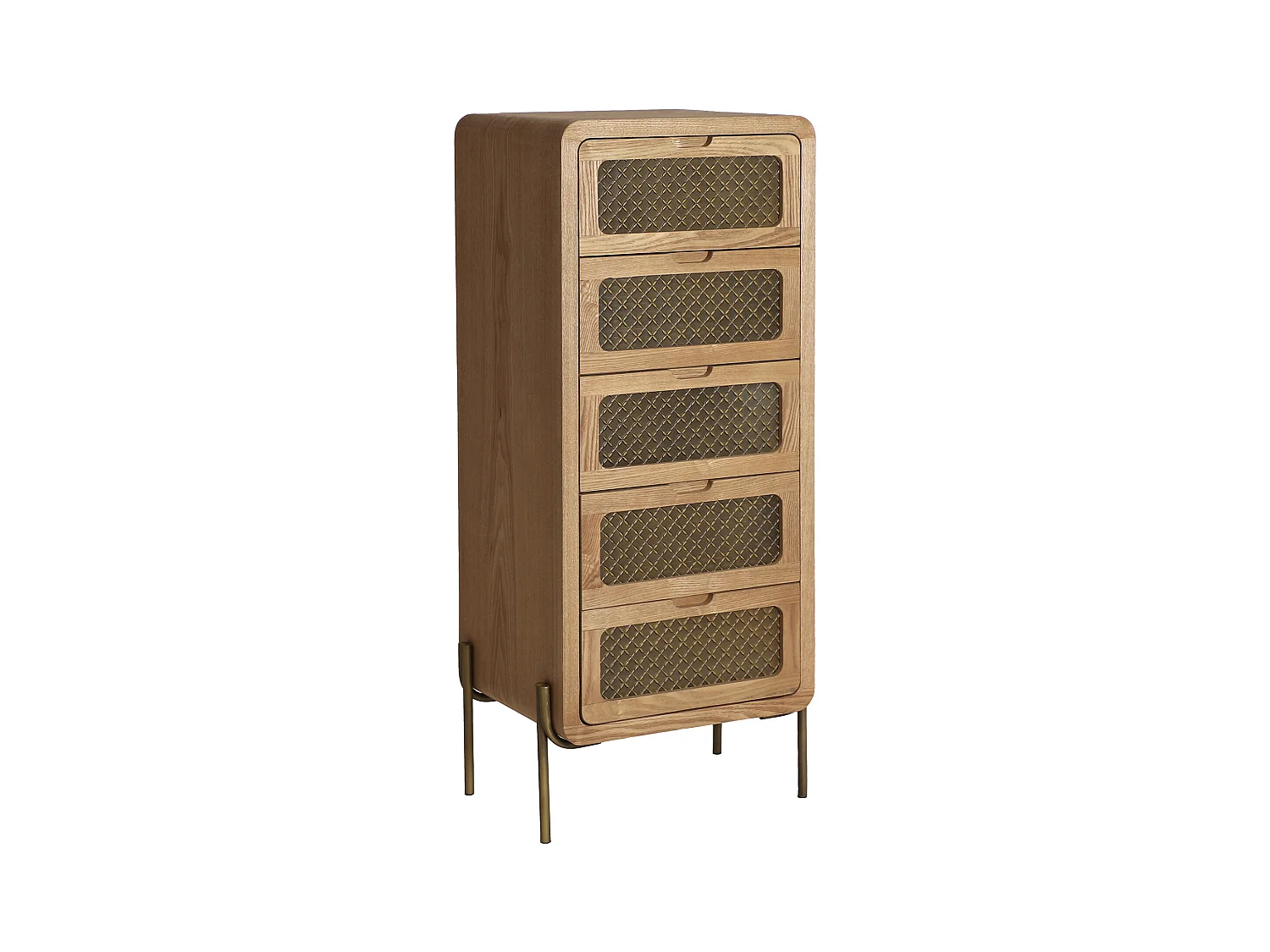 Chiffonier en bois de pin marron 48x40x111 cm