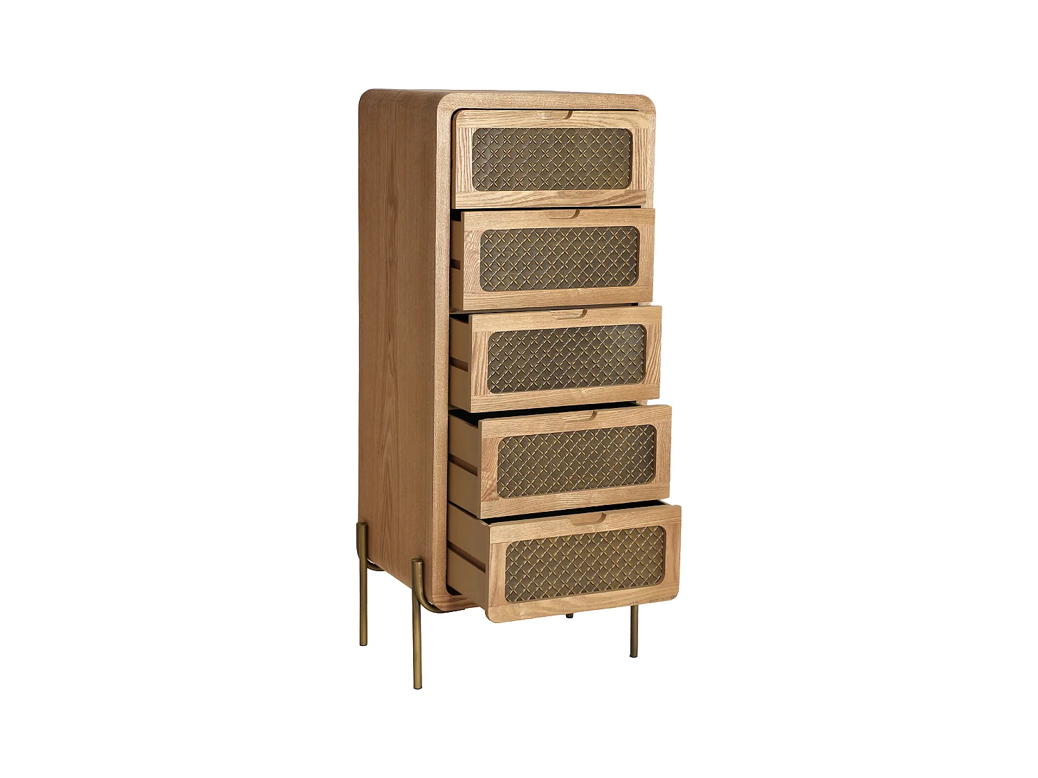 Chiffonier en bois de pin marron 48x40x111 cm