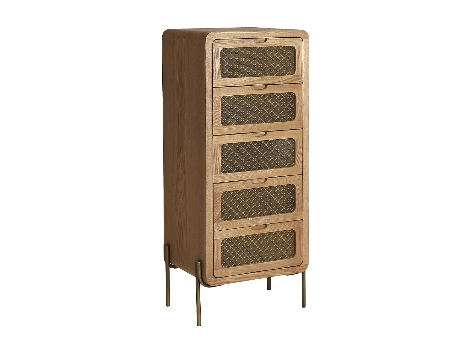 Chiffonier en bois de pin marron 48x40x111 cm