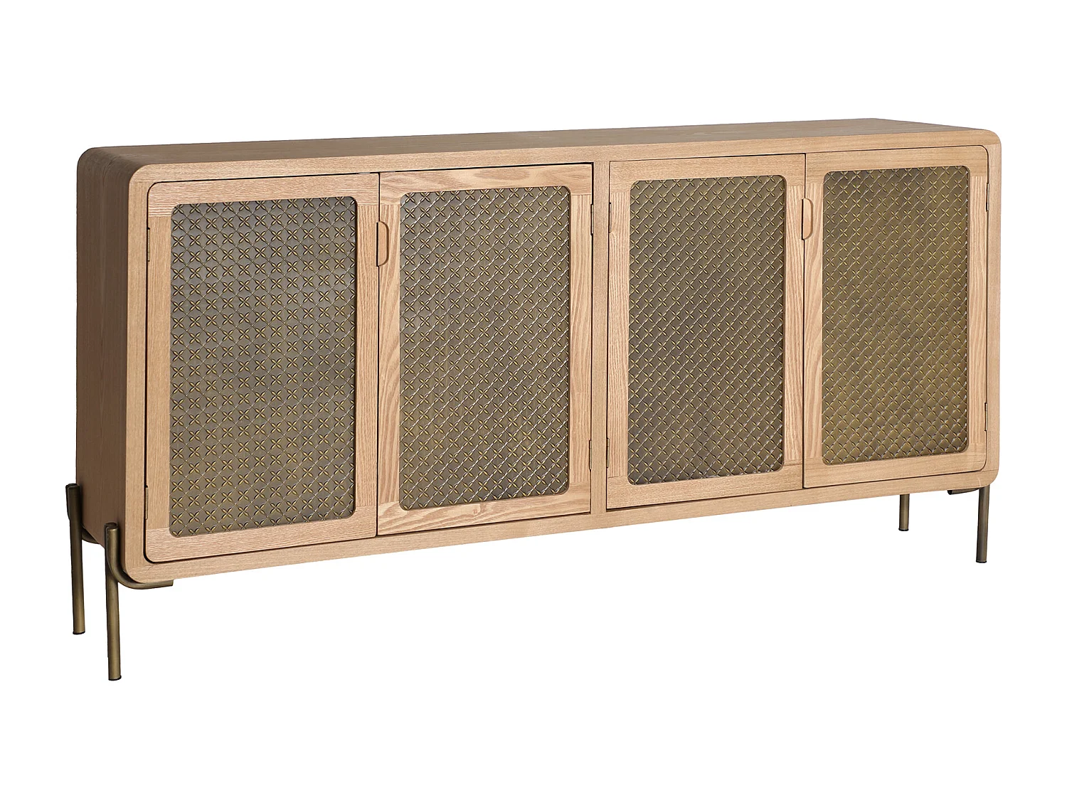Buffet en bois de pin marron 162x40x80 cm