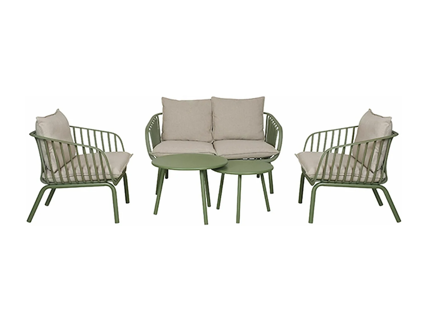 Now's Home - Salon De Jardin En Polypropylene Kaki 4 Places