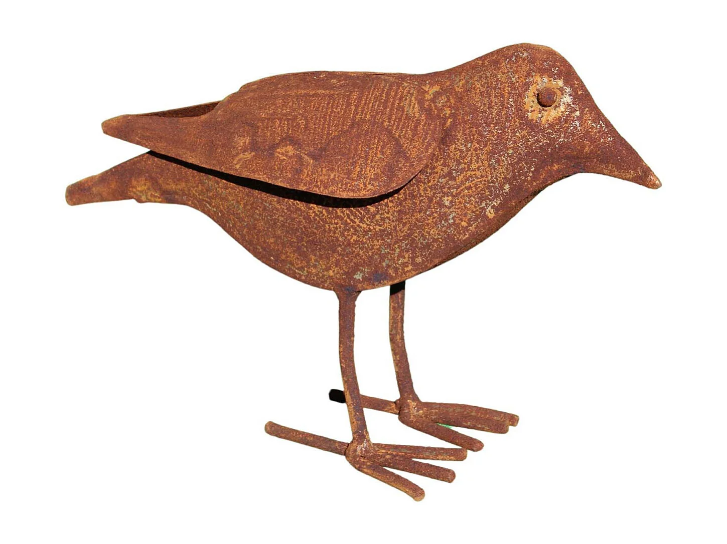Oiseau décoratif en fer forgé rouillé