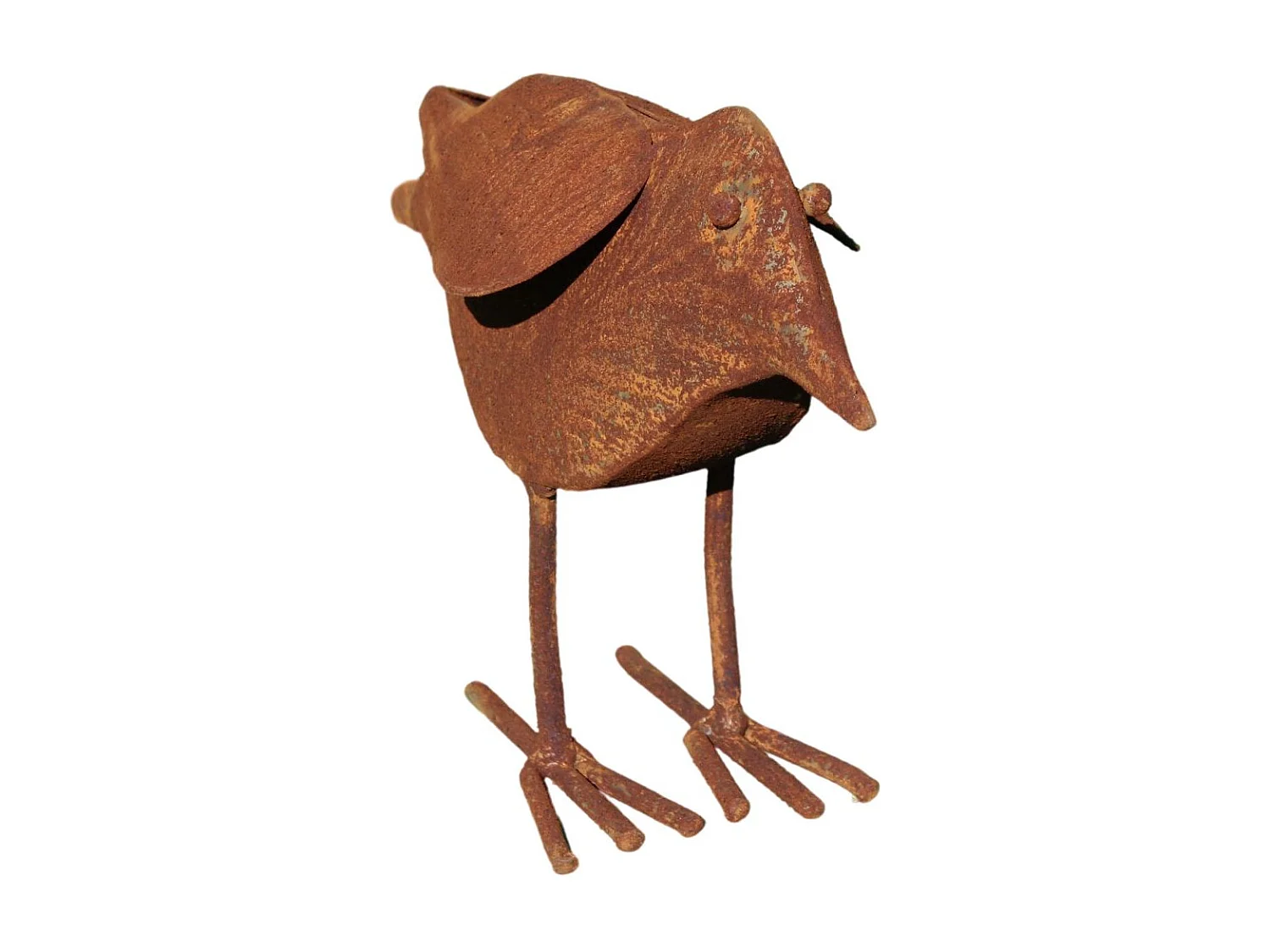 Oiseau décoratif en fer forgé rouillé