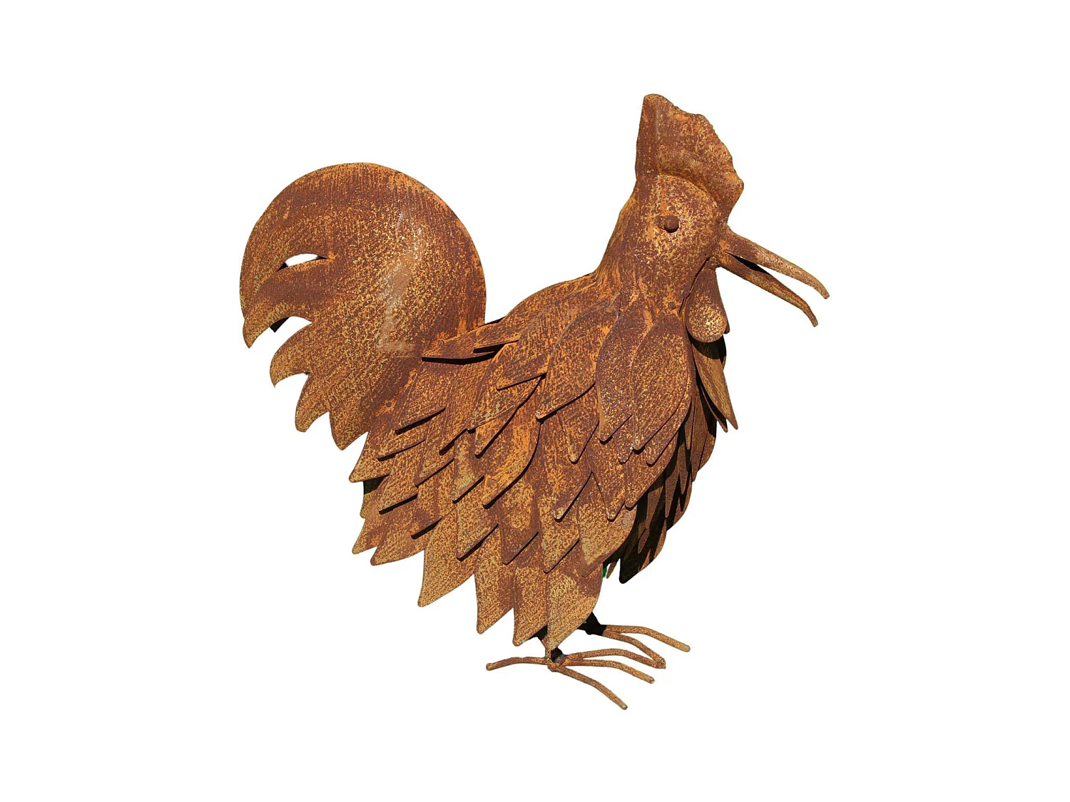 Coq en fer forgé rouillé