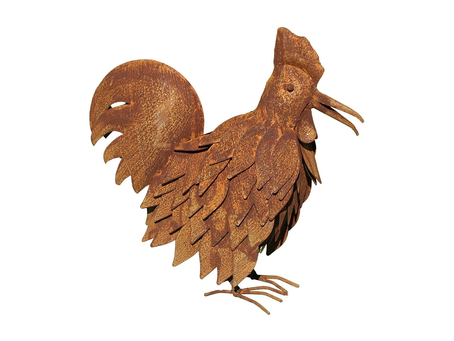 Coq en fer forgé rouillé