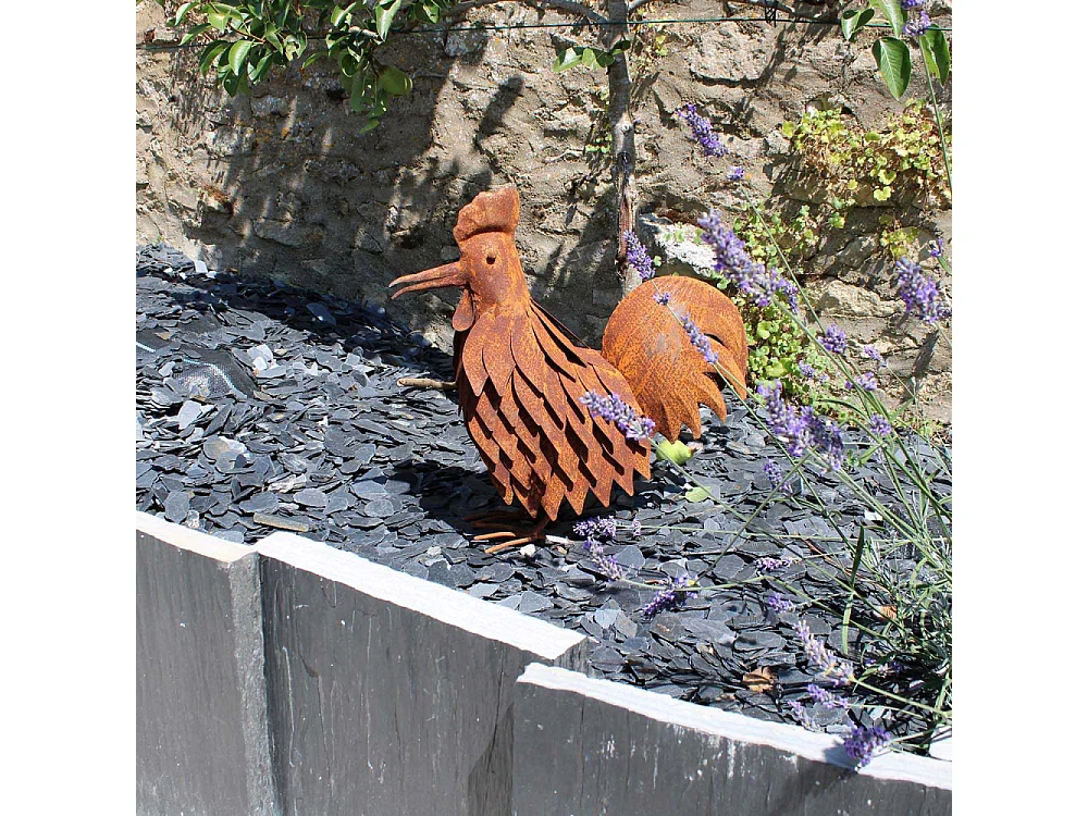 Coq en fer forgé rouillé
