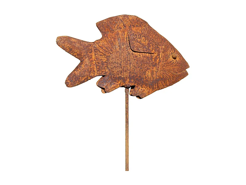 Poisson en fer forgé rouillé sur pic Ben