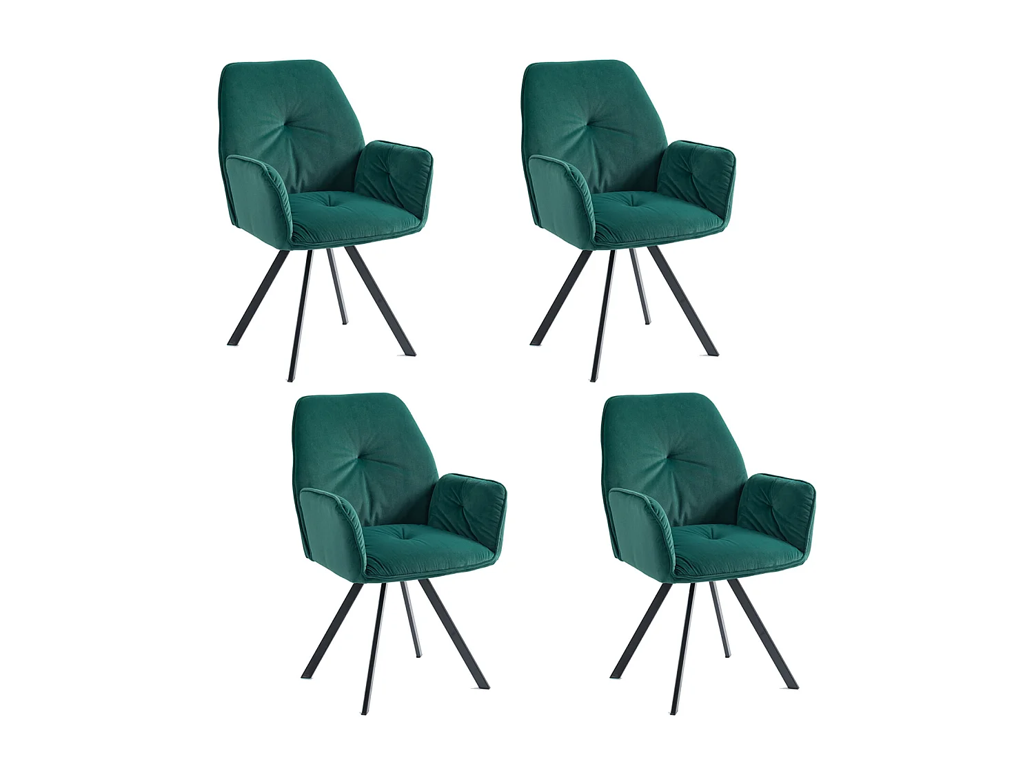 Lot de 4 chaises de salle à manger fauteuil de table style industriel,CALF