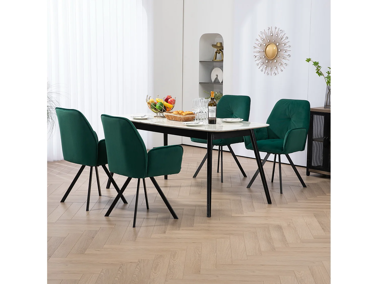 Lot de 4 chaises de salle à manger fauteuil de table style industriel,CALF