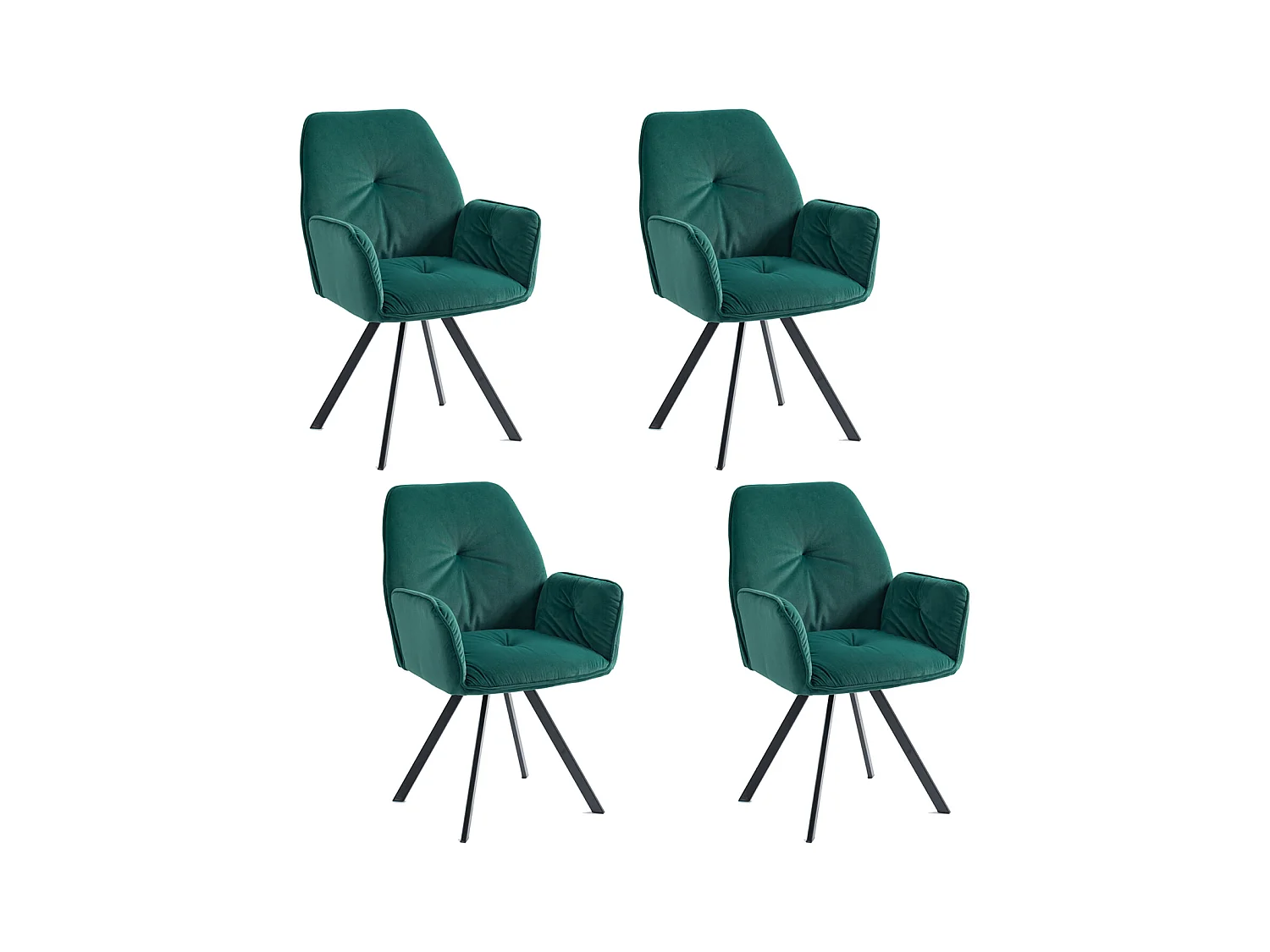 Lot de 4 chaises de salle à manger fauteuil de table style industriel,CALF
