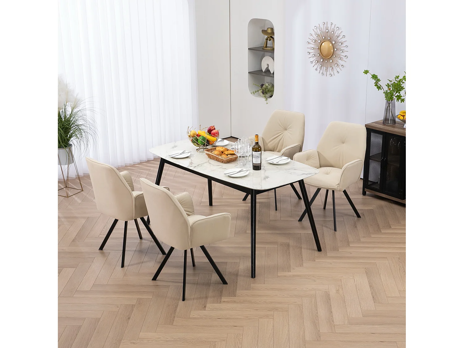 Lot de 6 chaises de salle à manger fauteuil de table style industriel,CALF