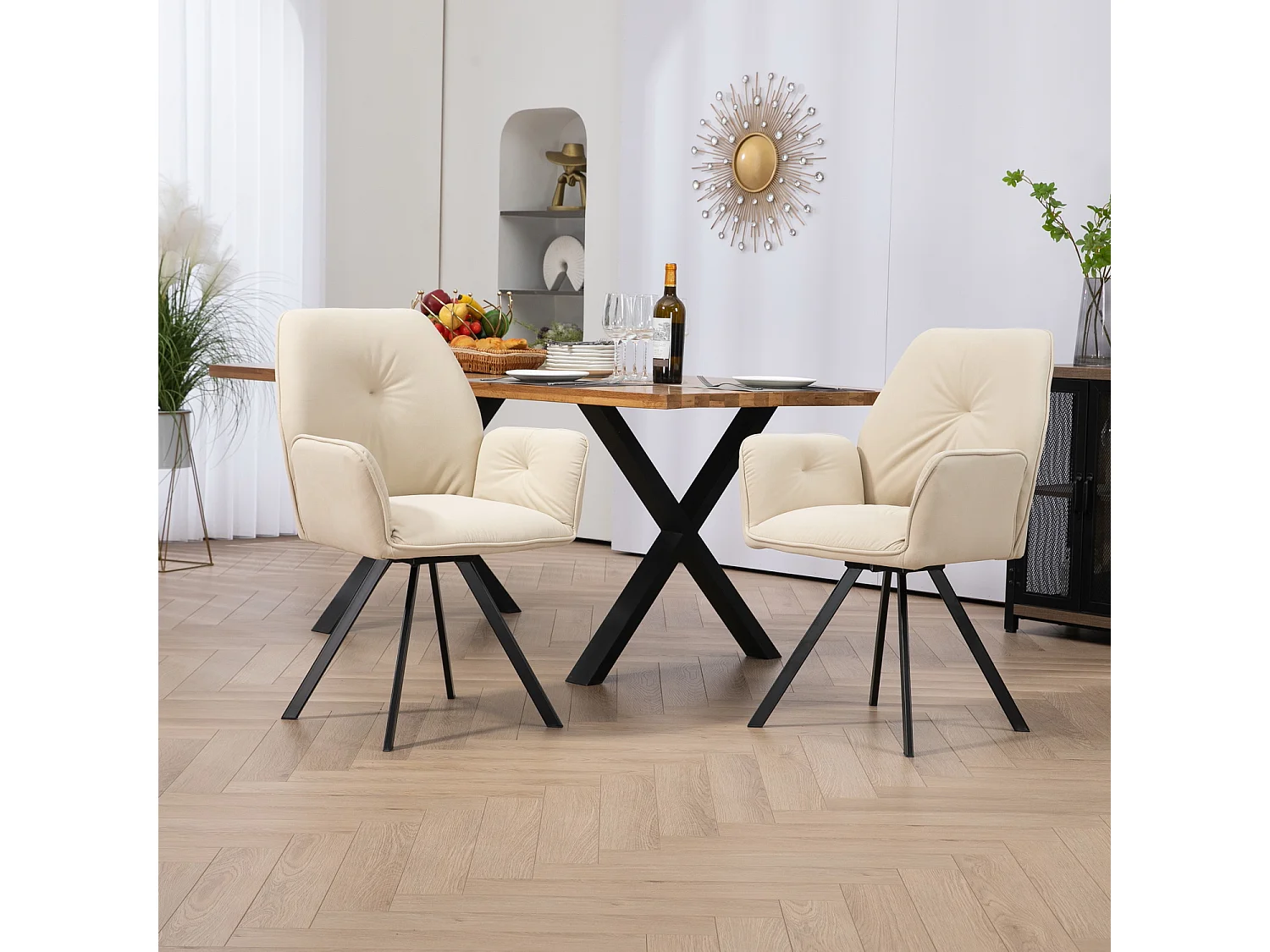 Lot de 6 chaises de salle à manger fauteuil de table style industriel,CALF