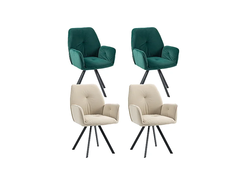 Lot de 4 chaises de salle à manger fauteuil de table style industriel,CALF