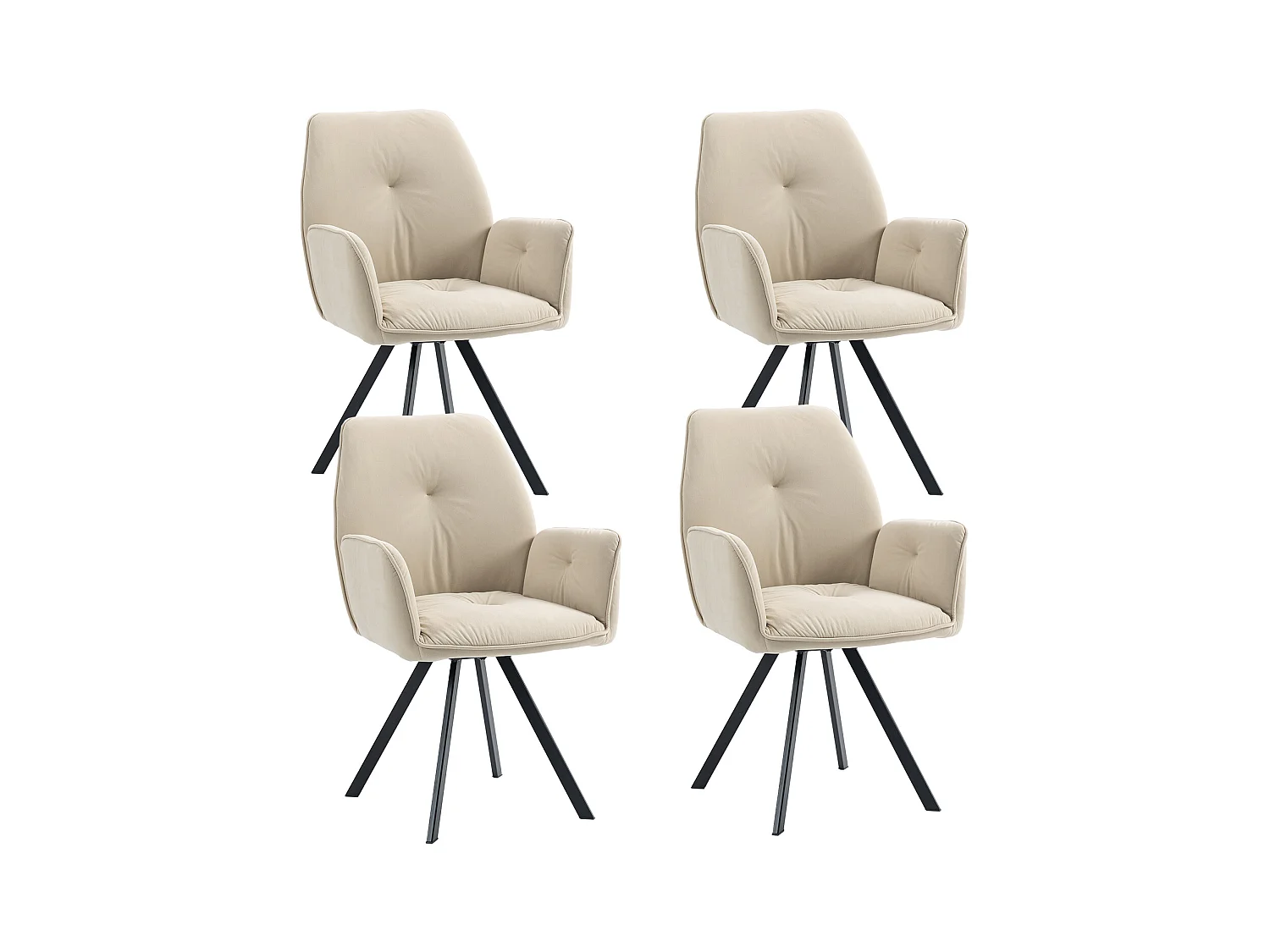 Lot de 4 chaises de salle à manger fauteuil de table style industriel,CALF
