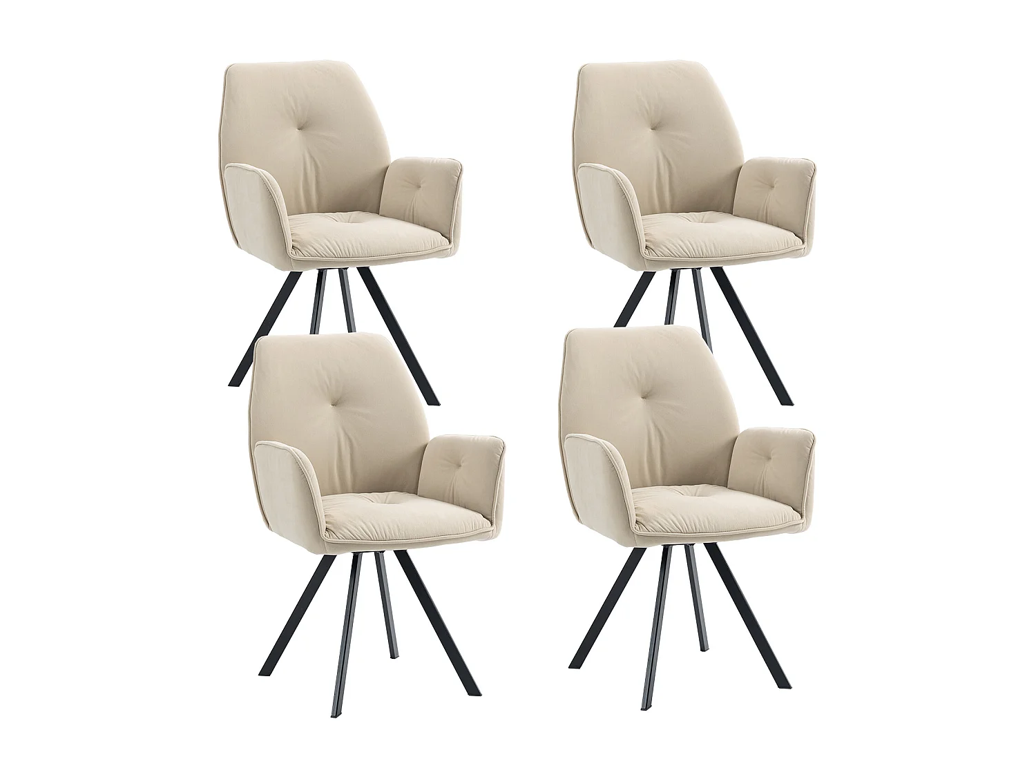Lot de 4 chaises de salle à manger fauteuil de table style industriel,CALF