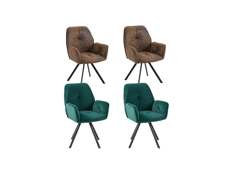 Lot de 4 chaises de salle à manger fauteuil de table style industriel,CALF