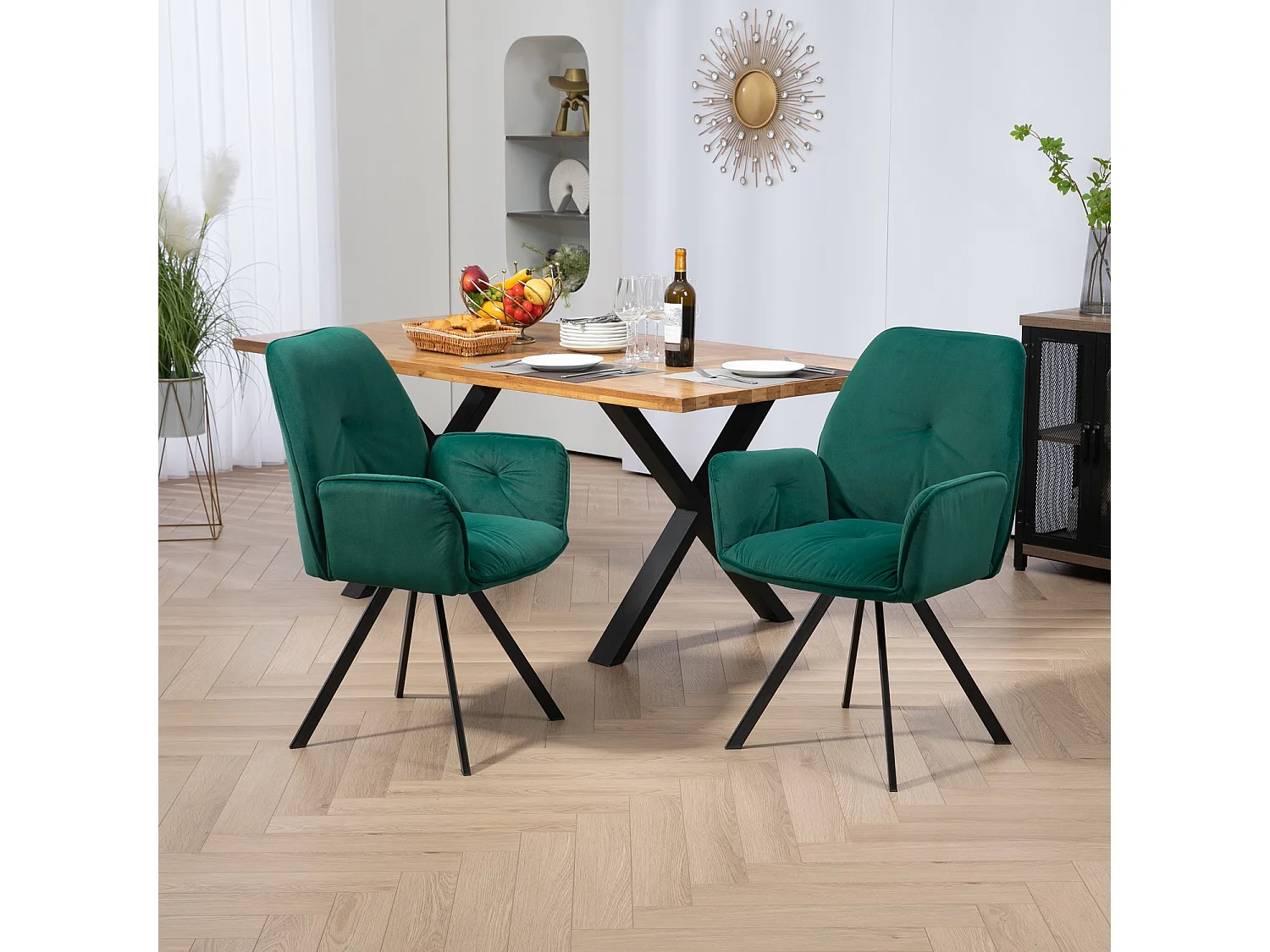 Lot de 4 chaises de salle à manger fauteuil de table style industriel,CALF