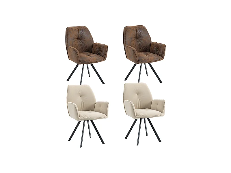 Lot de 4 chaises de salle à manger fauteuil de table style industriel,CALF