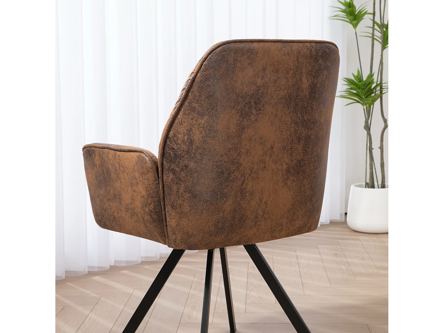 Lot de 4 chaises de salle à manger fauteuil de table style industriel,CALF