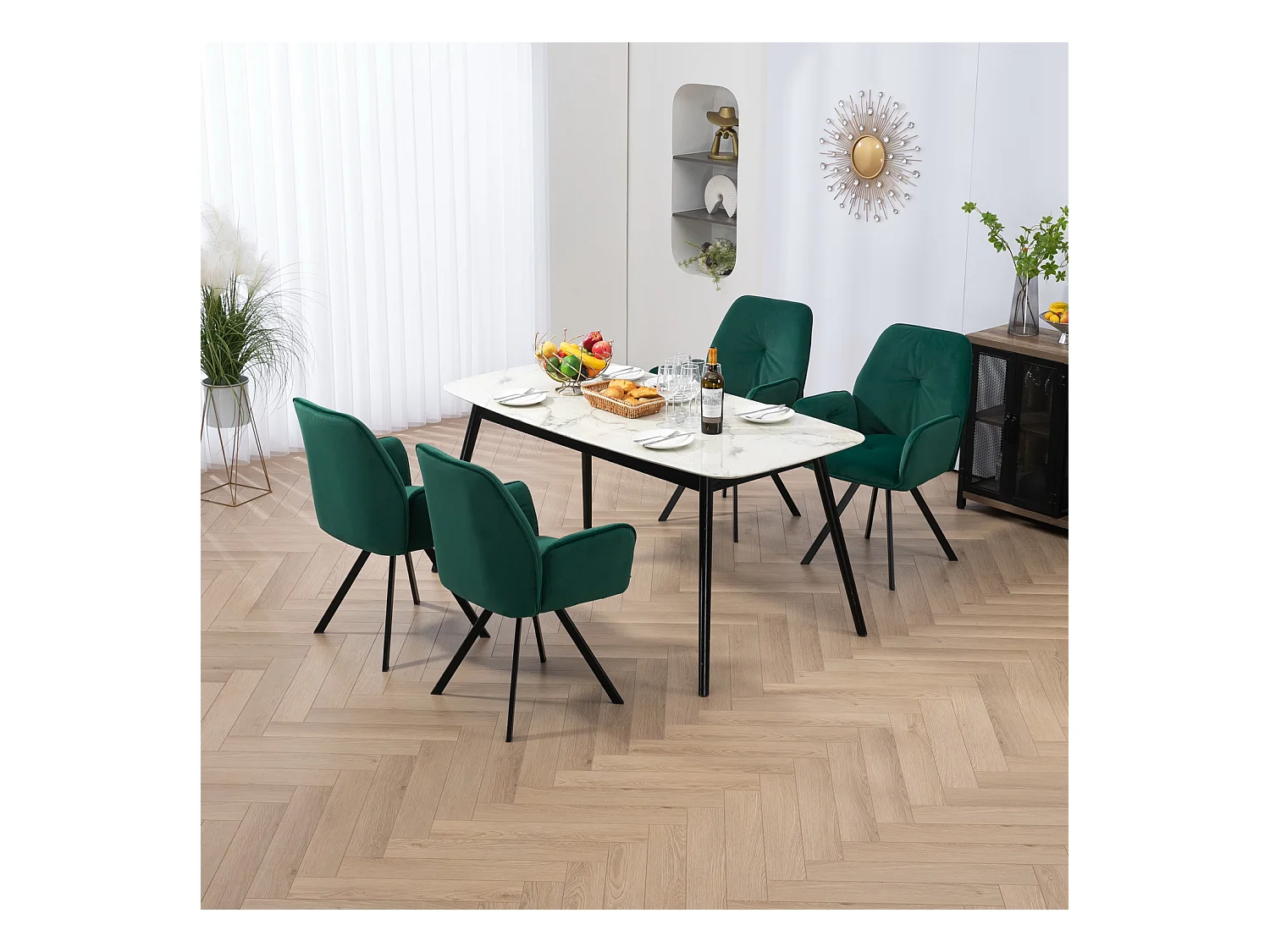 Lot de 2 chaises de salle à manger fauteuil de table style industriel,CALF