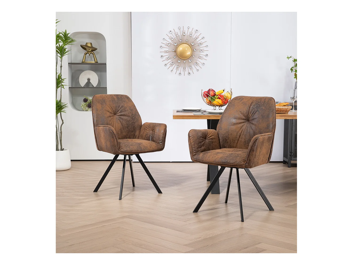 Lot de 6 chaises de salle à manger fauteuil de table style industriel,CALF