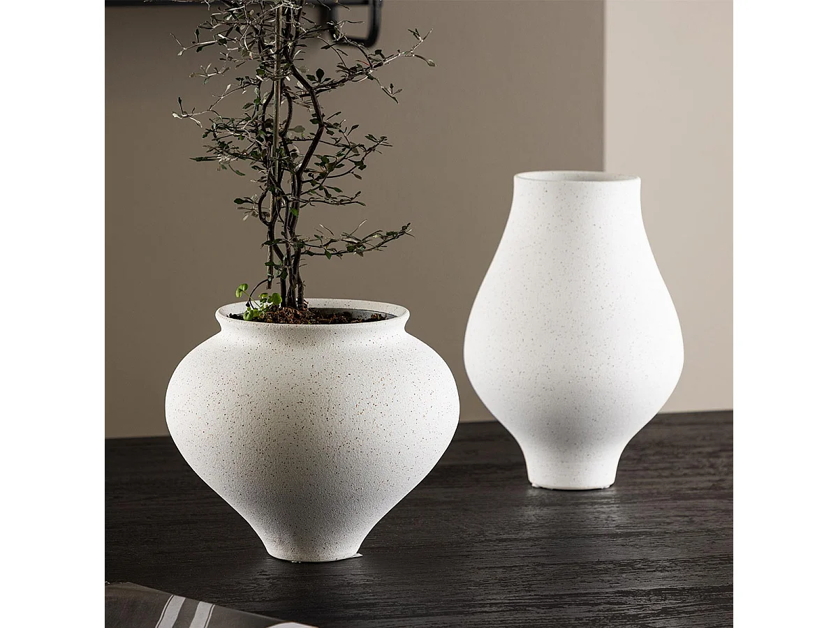 Vase Design "Rellis" 18cm Blanc