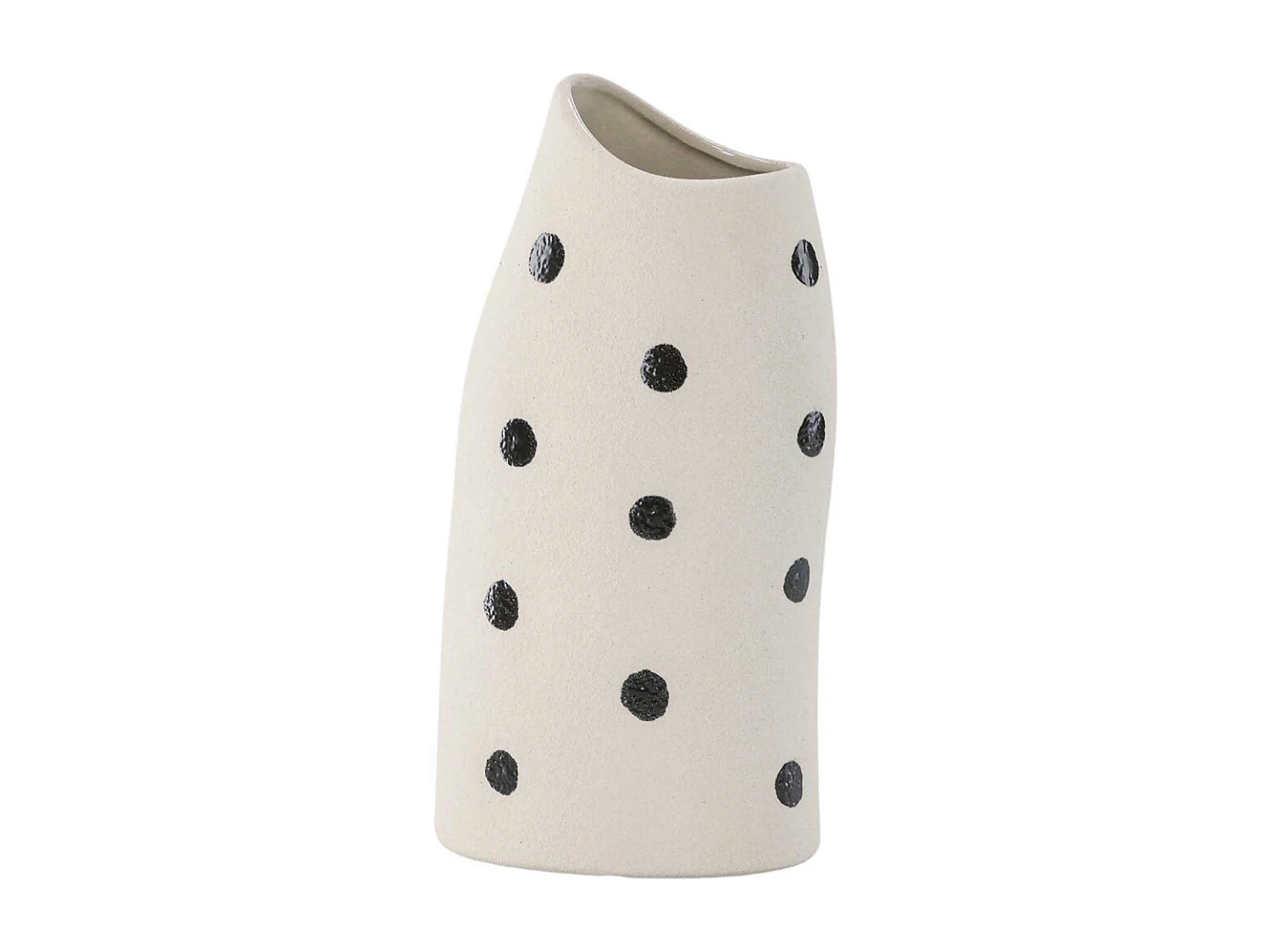 PB INFO / (COULEUR) Vase Design "Ernst" 23cm Blanc & Noir