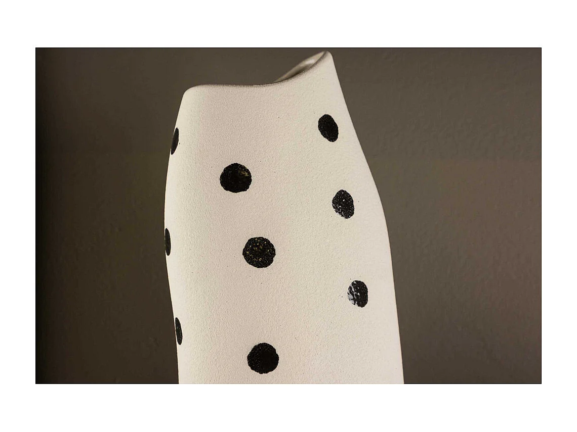 PB INFO / (COULEUR) Vase Design "Ernst" 23cm Blanc & Noir