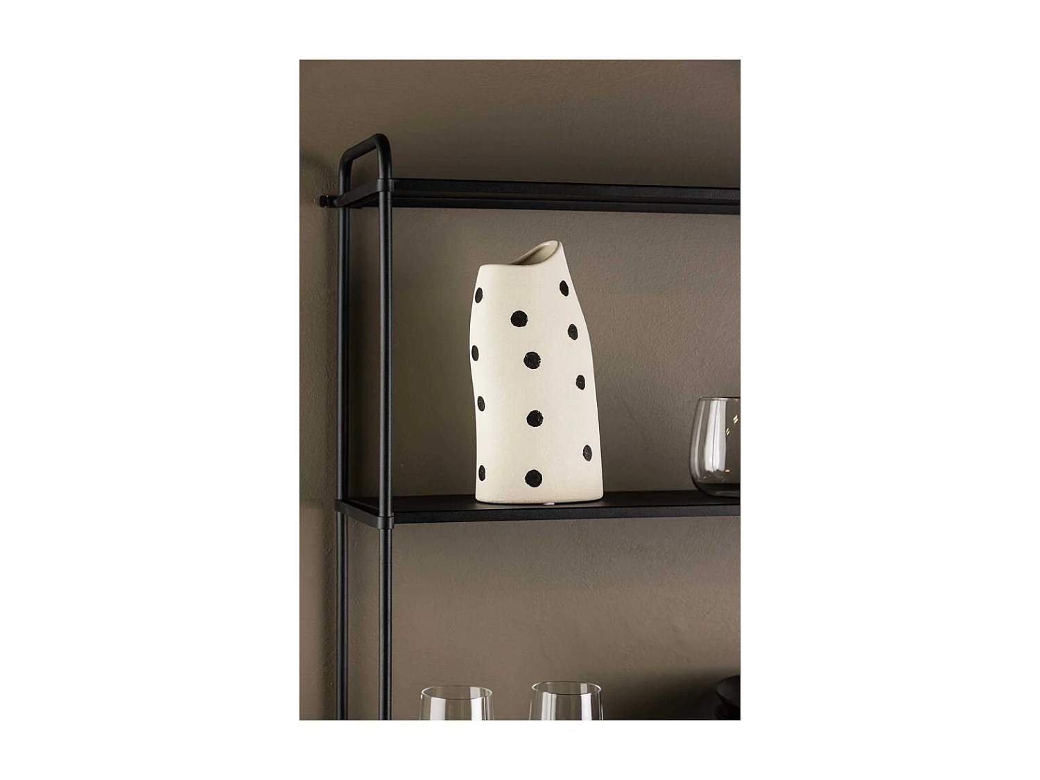 PB INFO / (COULEUR) Vase Design "Ernst" 23cm Blanc & Noir