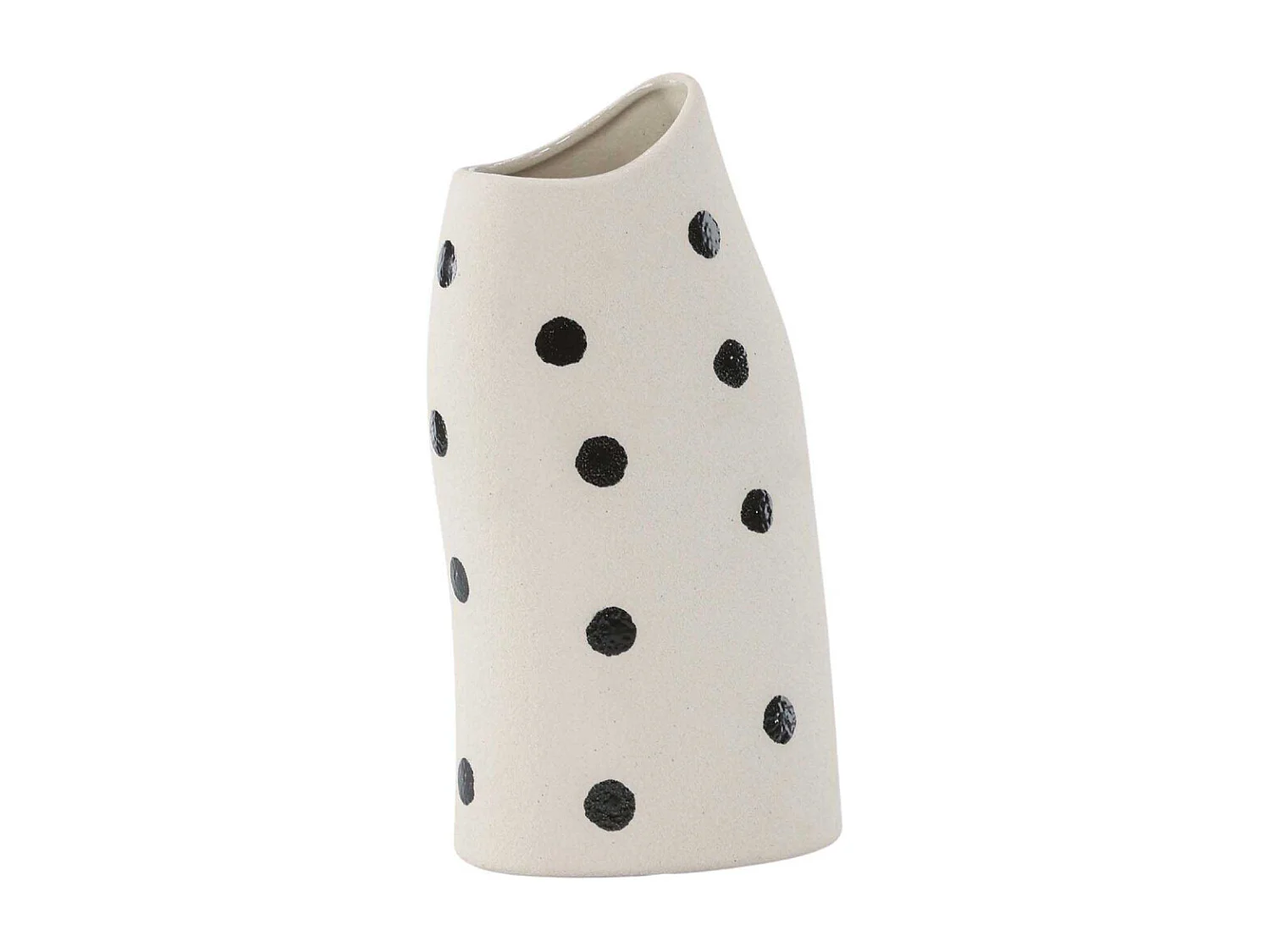 PB INFO / (COULEUR) Vase Design "Ernst" 23cm Blanc & Noir