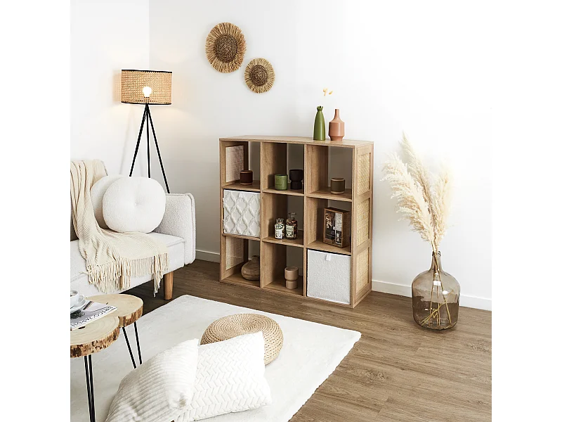 Rangement Modulable 9 Cases Bali Marron