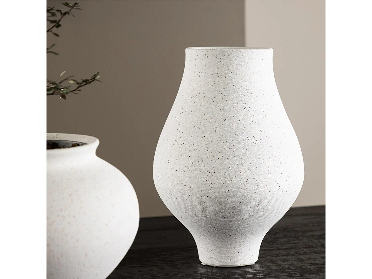 Vase Design "Rellis" 24cm Blanc