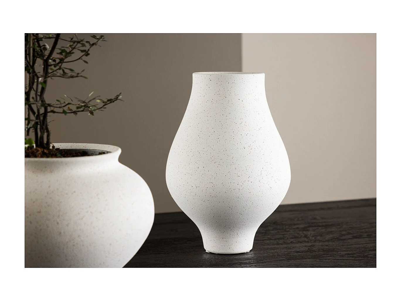 Vase Design "Rellis" 24cm Blanc