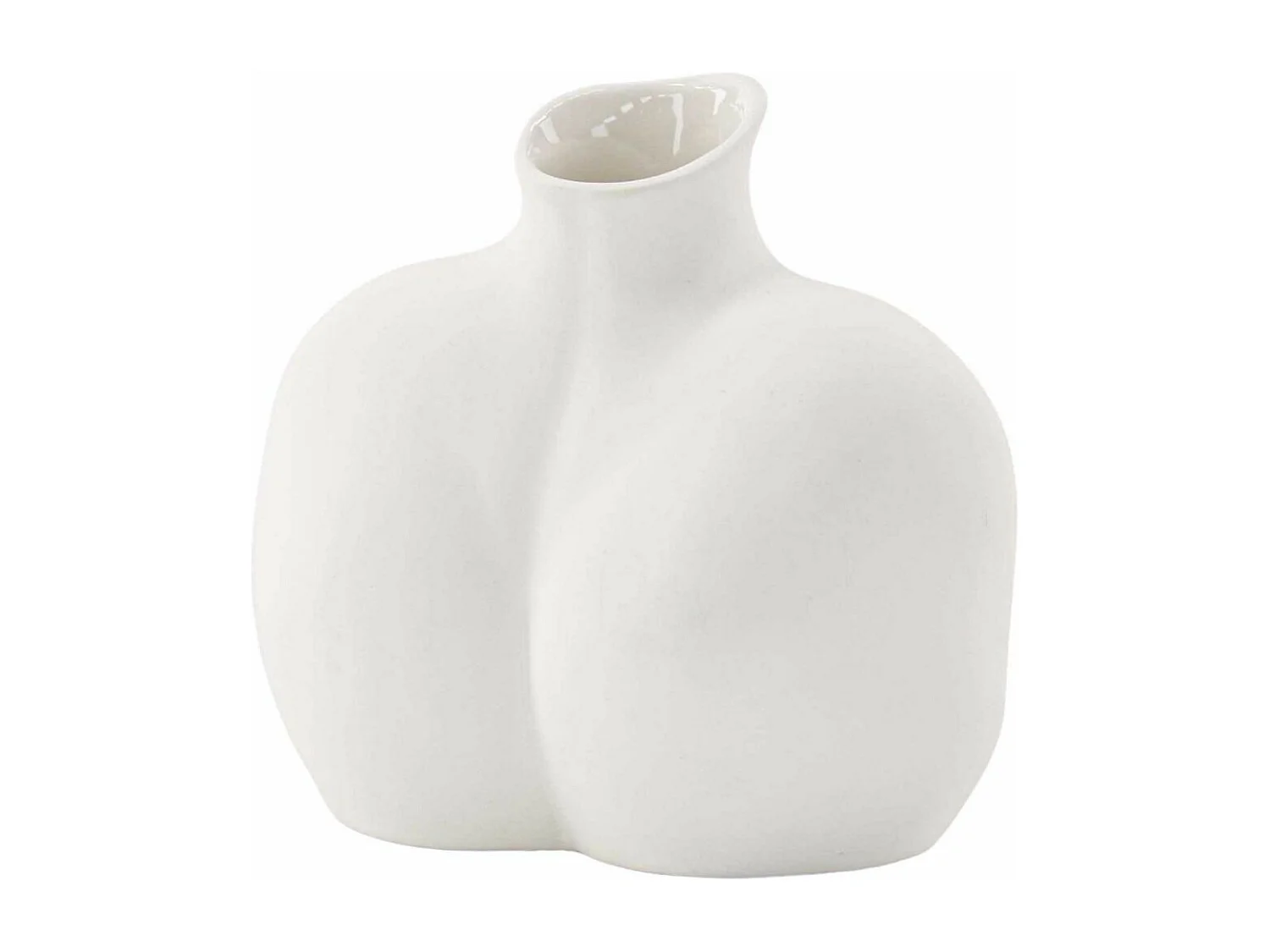 Vase Corps Féminin en Céramique "Harvey" 17cm Blanc Cassé